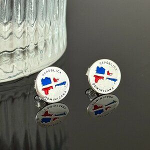 Dominican Republic Earrings S925 Sterling Silver Handmade Ear Stud
